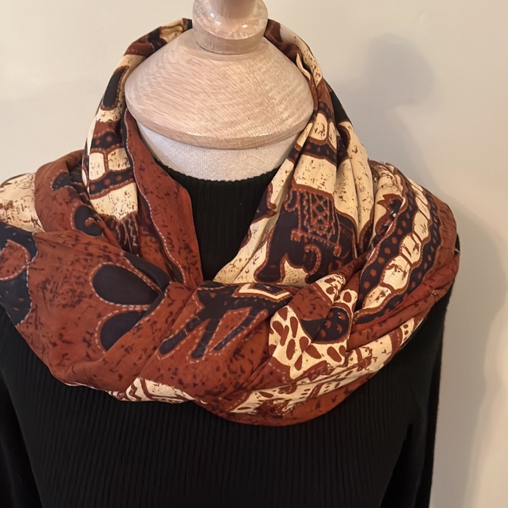 Extra Long Rectangular Elephant Themed Scarf - image 2